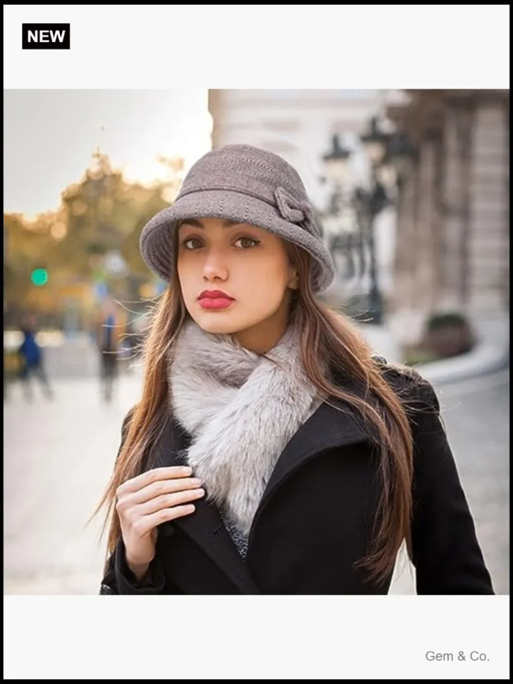 Women Winter Warm Wool Bucket Hat 1920s Vintage Cloche Bowler Hat
